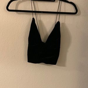 Sparkly low cut crop top